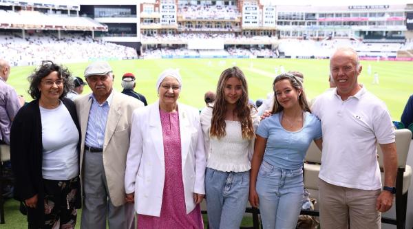 Zohra, Afzal and their family at  the Dementia Friendly Match between the Surrey and Kent cricket teams at the Oval